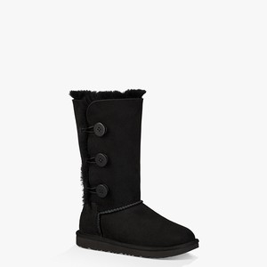 Ugg Bailey Button II Triplet Kids Classic Boots Black (1259QTMDS)